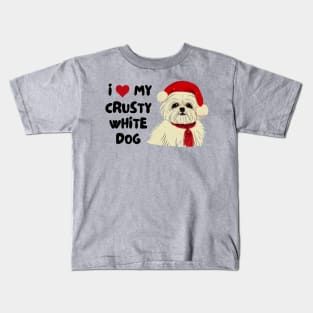 Christmas Maltese Terrier Owner of Maltese Shih Tzu Malshi Puppy Crusty White Dog Kids T-Shirt